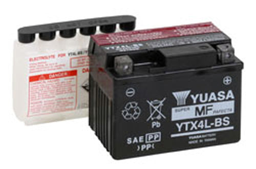 YUASA YTX4L-BS MAINTENANCE FREE 12 VOLT BATTERY - Honda TRX450R
