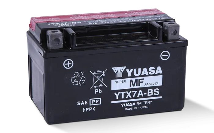 YUASA YTX7A-BS MAINTENANCE FREE 12 VOLT BATTERY - Suzuki LT-R450