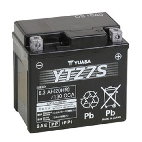YUASA YTZ7S FACTORY ACTIVATED MAINTENANCE FREE 12 VOLT BATTERY - Honda TRX450R